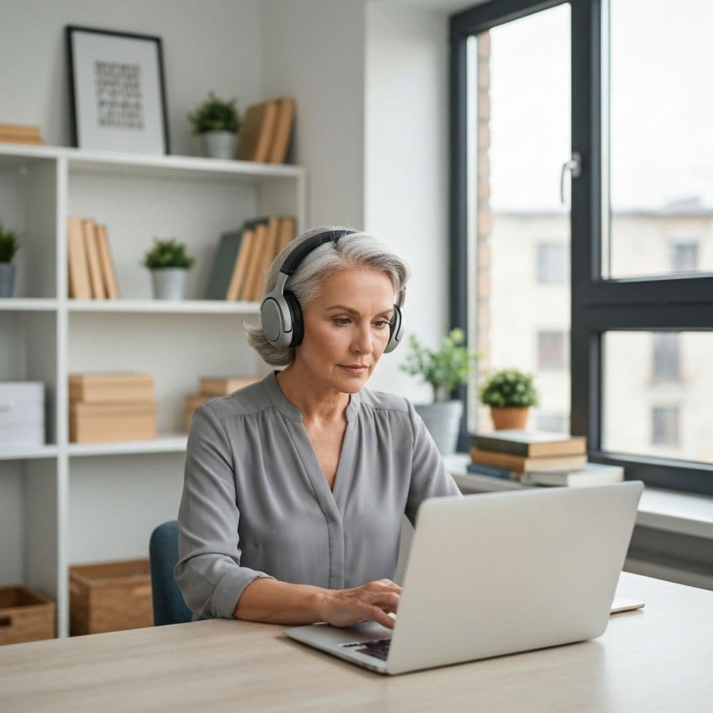 Virtual assistant services - Professional remote worker providing administrative support, customer service, and business operations assistance from modern home office setup with computer and communication tools